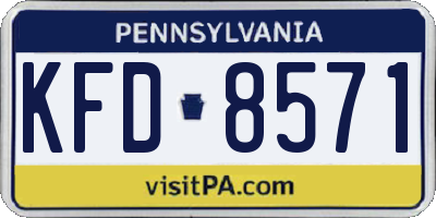 PA license plate KFD8571