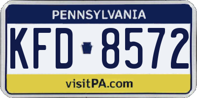 PA license plate KFD8572