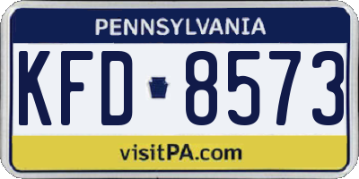 PA license plate KFD8573