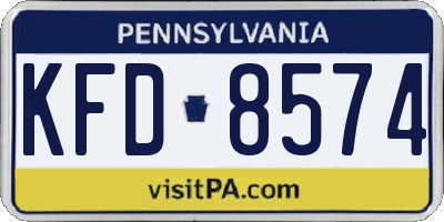 PA license plate KFD8574