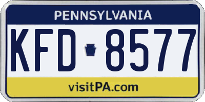 PA license plate KFD8577