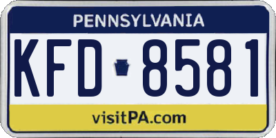 PA license plate KFD8581