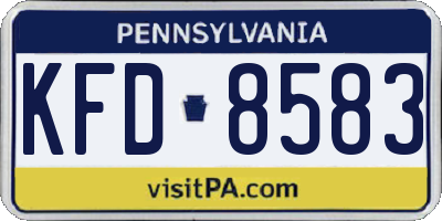 PA license plate KFD8583