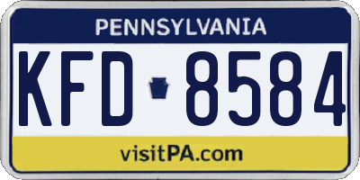 PA license plate KFD8584