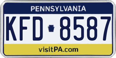 PA license plate KFD8587