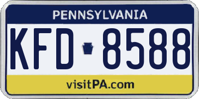 PA license plate KFD8588