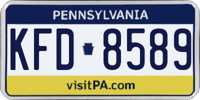 PA license plate KFD8589