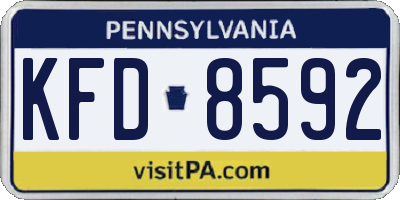 PA license plate KFD8592