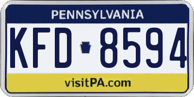 PA license plate KFD8594
