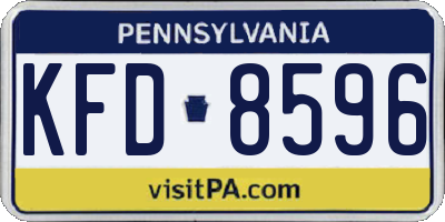 PA license plate KFD8596