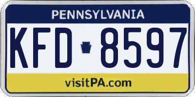 PA license plate KFD8597