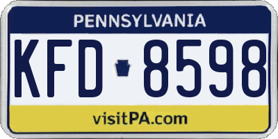 PA license plate KFD8598