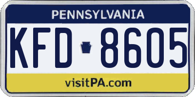 PA license plate KFD8605