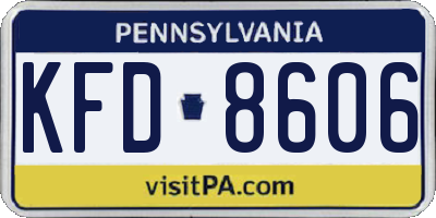 PA license plate KFD8606