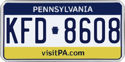 PA license plate KFD8608