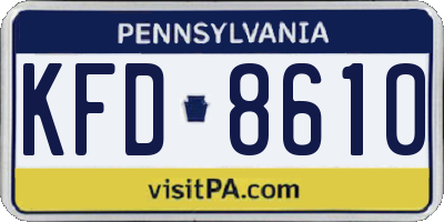 PA license plate KFD8610