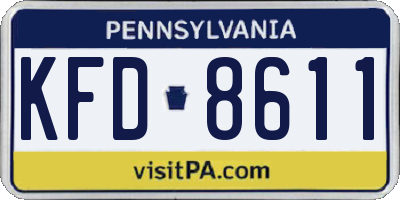 PA license plate KFD8611