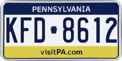 PA license plate KFD8612