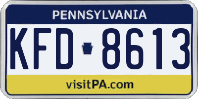PA license plate KFD8613