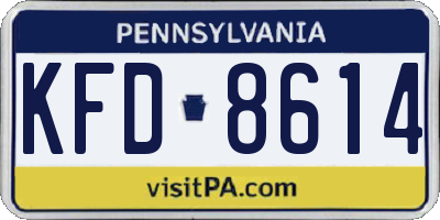 PA license plate KFD8614