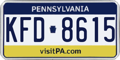 PA license plate KFD8615