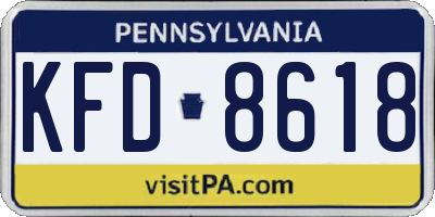 PA license plate KFD8618