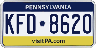 PA license plate KFD8620