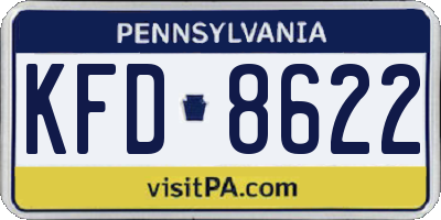 PA license plate KFD8622