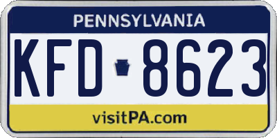 PA license plate KFD8623