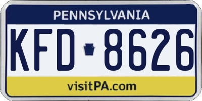PA license plate KFD8626