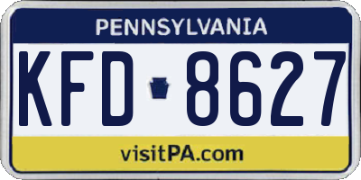PA license plate KFD8627