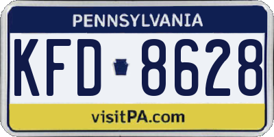 PA license plate KFD8628