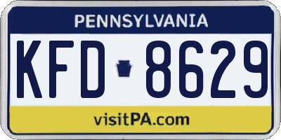 PA license plate KFD8629