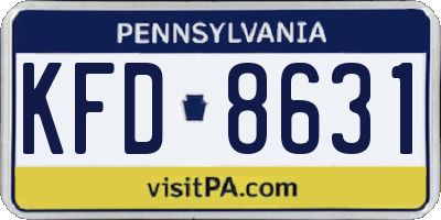 PA license plate KFD8631
