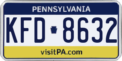PA license plate KFD8632