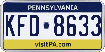PA license plate KFD8633