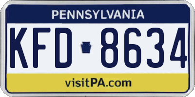 PA license plate KFD8634