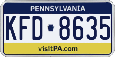 PA license plate KFD8635
