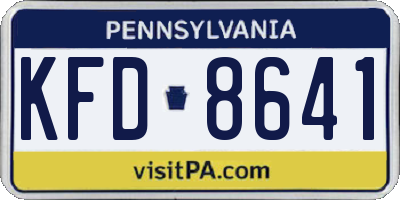 PA license plate KFD8641