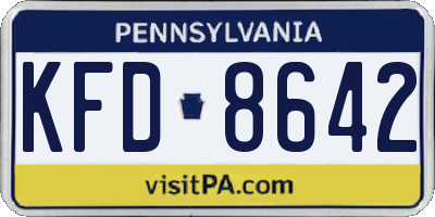 PA license plate KFD8642