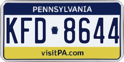 PA license plate KFD8644