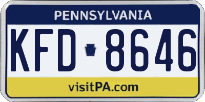 PA license plate KFD8646