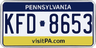 PA license plate KFD8653