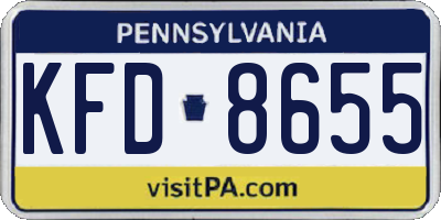 PA license plate KFD8655