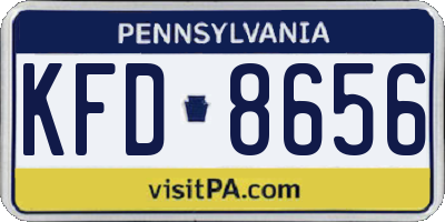 PA license plate KFD8656