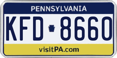 PA license plate KFD8660