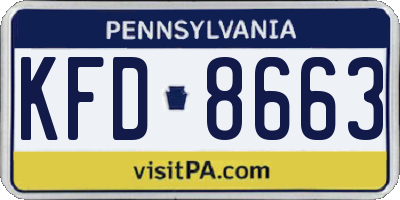 PA license plate KFD8663