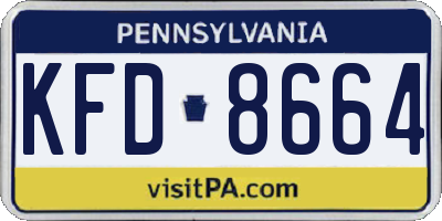 PA license plate KFD8664