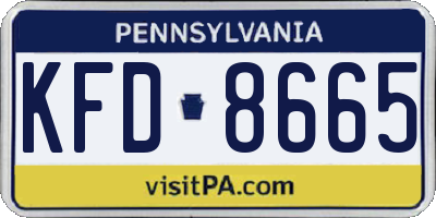 PA license plate KFD8665