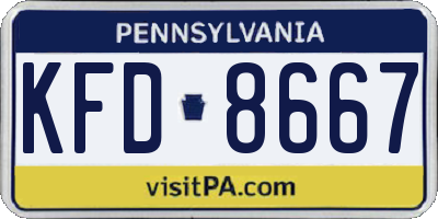 PA license plate KFD8667